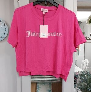 Juicy Couture Vixen Pink Crop Tee L NWT